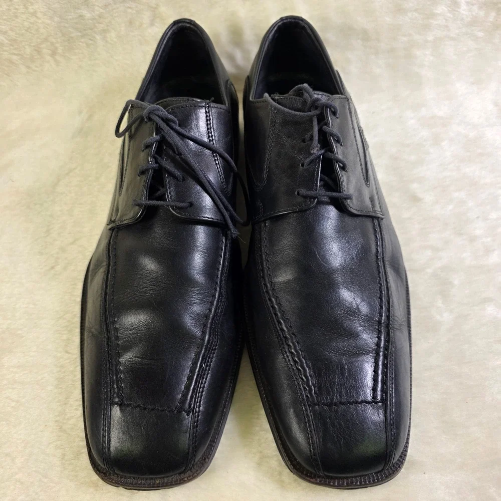 Aldo Oxford Dress Shoes Black Leather Square Toe Romania Mens 46 12